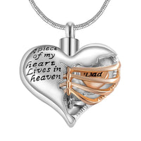 A piece of my heart lives in heaven Two Tone Locket Heart - Golonzo -                                                                             