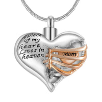 A piece of my heart lives in heaven Two Tone Locket Heart - Golonzo -                                                                             