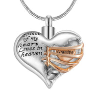 A piece of my heart lives in heaven Two Tone Locket Heart - Golonzo -                                                                             