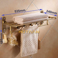 Aluminum Antique Brass Bath Towel Rack - Golonzo -                                                                             