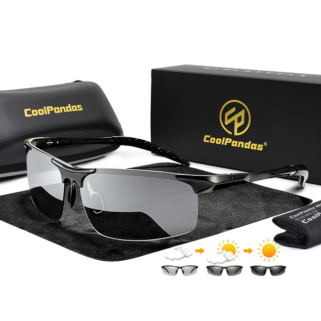 Aluminum Rimless Photochromic Polarized Sunglasses - Golonzo -                                                                             