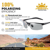 Aluminum Rimless Photochromic Polarized Sunglasses - Golonzo -                                                                             