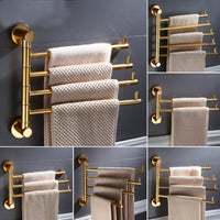 Aluminum Towel Rack Bathroom Rail Hanger Brass Towel Holder - Golonzo -                                                                             