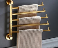 Aluminum Towel Rack Bathroom Rail Hanger Brass Towel Holder - Golonzo -                                                                             