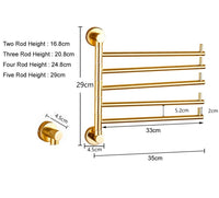 Aluminum Towel Rack Bathroom Rail Hanger Brass Towel Holder - Golonzo -                                                                             
