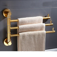 Aluminum Towel Rack Bathroom Rail Hanger Brass Towel Holder - Golonzo -                                                                             