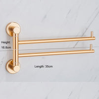 Aluminum Towel Rack Bathroom Rail Hanger Brass Towel Holder - Golonzo -                                                                             