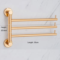 Aluminum Towel Rack Bathroom Rail Hanger Brass Towel Holder - Golonzo -                                                                             