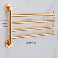 Aluminum Towel Rack Bathroom Rail Hanger Brass Towel Holder - Golonzo -                                                                             