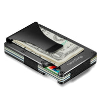 Anti-thief Minimal Metal Wallet - Mini Money Clip - Golonzo -                                                                             