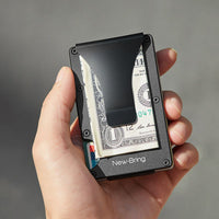 Anti-thief Minimal Metal Wallet - Mini Money Clip - Golonzo -                                                                             