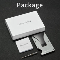 Anti-thief Minimal Metal Wallet - Mini Money Clip - Golonzo -                                                                             