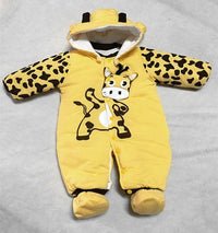 Baby Rompers Thick Warm Hooded Jumpsuits  for Autumn Winter - Golonzo -                                                                             