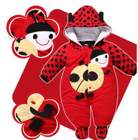 Baby Rompers Thick Warm Hooded Jumpsuits  for Autumn Winter - Golonzo -                                                                             