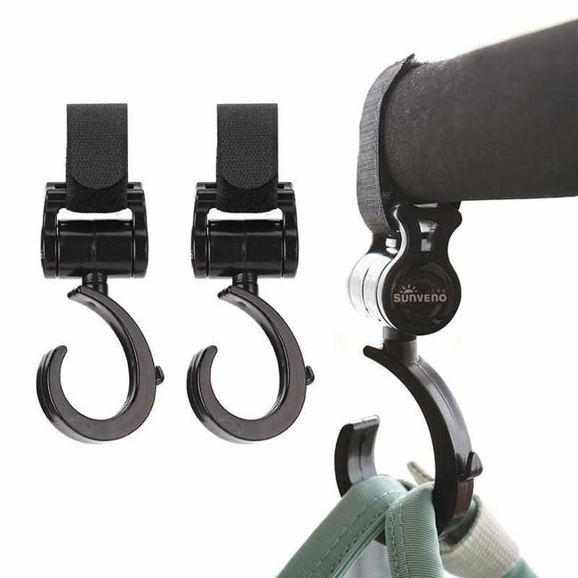 Baby Stroller hooks - Bag Hanger Rotate 360 Cart Hook (2pcs) - Golonzo -                                                                             