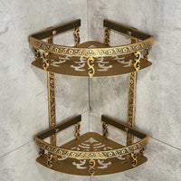 Bathroom Shelves 2 Layer Antique Metal Shower Corner - Golonzo -                                                                             