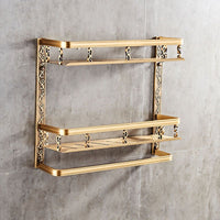Bathroom Shelves 2 Layer Antique Metal Shower Corner - Golonzo -                                                                             