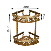 Bathroom Shelves 2 Layer Antique Metal Shower Corner - Golonzo -                                                                             