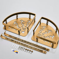 Bathroom Shelves 2 Layer Antique Metal Shower Corner - Golonzo -                                                                             