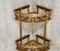 Bathroom Shelves 2 Layer Antique Metal Shower Corner - Golonzo -                                                                             