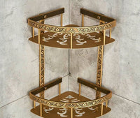 Bathroom Shelves 2 Layer Antique Metal Shower Corner - Golonzo -                                                                             