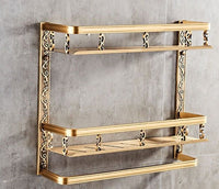 Bathroom Shelves 2 Layer Antique Metal Shower Corner - Golonzo -                                                                             
