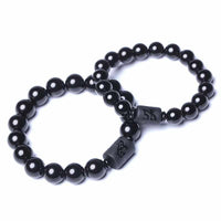 Black Obsidian Natural Stone Couple Bracelets For Men And Women Dragon Phoenix Totem Engrave - Golonzo -                                                                             