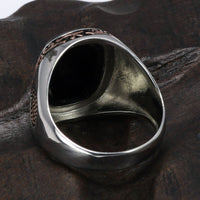 Black Onyx Stones Silver Ring - Golonzo -                                                                             