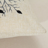 Black Red Tree Pattern Cotton Linen Throw Pillow Cushion Cover - Golonzo -                                                                             