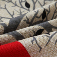 Black Red Tree Pattern Cotton Linen Throw Pillow Cushion Cover - Golonzo -                                                                             