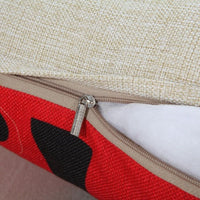 Black Red Tree Pattern Cotton Linen Throw Pillow Cushion Cover - Golonzo -                                                                             