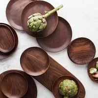 Black Walnut Wooden Dish - Home Creative European Food Plate - Golonzo -                                                                             