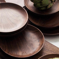 Black Walnut Wooden Dish - Home Creative European Food Plate - Golonzo -                                                                             
