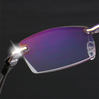 Blue Light Blocking Square Rimless Reading Glasses - Golonzo -                                                                             