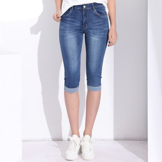 Blue Skinny Capris Jeans - Golonzo -                                                                             