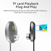 Bluetooth 5.0 Handsfree Car Kit + 3.5mm Jack AUX Audio MP3 Player Wireless FM Transmitter - Golonzo -                                                                             