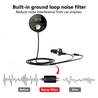 Bluetooth 5.0 Handsfree Car Kit + 3.5mm Jack AUX Audio MP3 Player Wireless FM Transmitter - Golonzo -                                                                             