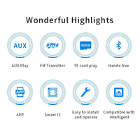 Bluetooth 5.0 Handsfree Car Kit + 3.5mm Jack AUX Audio MP3 Player Wireless FM Transmitter - Golonzo -                                                                             