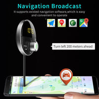 Bluetooth 5.0 Handsfree Car Kit + 3.5mm Jack AUX Audio MP3 Player Wireless FM Transmitter - Golonzo -                                                                             
