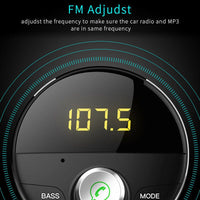 Bluetooth 5.0 Handsfree Car Kit + 3.5mm Jack AUX Audio MP3 Player Wireless FM Transmitter - Golonzo -                                                                             