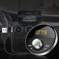 Bluetooth 5.0 Handsfree Car Kit + 3.5mm Jack AUX Audio MP3 Player Wireless FM Transmitter - Golonzo -                                                                             