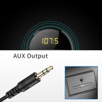 Bluetooth 5.0 Handsfree Car Kit + 3.5mm Jack AUX Audio MP3 Player Wireless FM Transmitter - Golonzo -                                                                             
