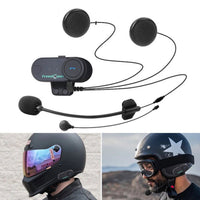 Bluetooth Interphone Motorcycle Helmet Wireless Headset Intercom for 3 Rider+FM Radio - Golonzo -                                                                             