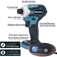 Brushless Cordless Rechargable Electric Screwdriver Impact Wrench - Golonzo -                                                                             