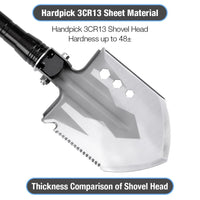 Camping Shovel Folding Durable Survival Shovel Multitool for Camping Gardening Off Roading Outdoor Survial - Golonzo -                                                                             