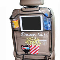 Car Back Seat Protector - With Organizer For Ipad and Drink - Golonzo -                                                                             
