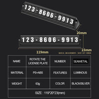Car Parking Card - Luminous Magnetic Phone Number Plate - Golonzo -                                                                             