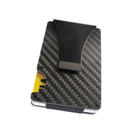 Carbon Fiber Metal Mini Slim Wallet - Men's Credit Card ID Holder With RFID - Golonzo -                                                                             