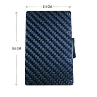 Carbon Fiber Metal Mini Slim Wallet - Men's Credit Card ID Holder With RFID - Golonzo -                                                                             