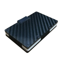 Carbon Fiber Metal Mini Slim Wallet - Men's Credit Card ID Holder With RFID - Golonzo -                                                                             